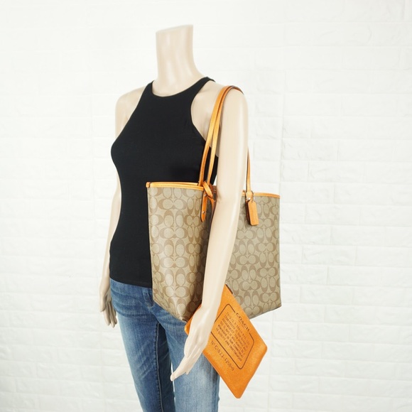 Coach Tangerine Reversible Tote - Picture 7 of 8